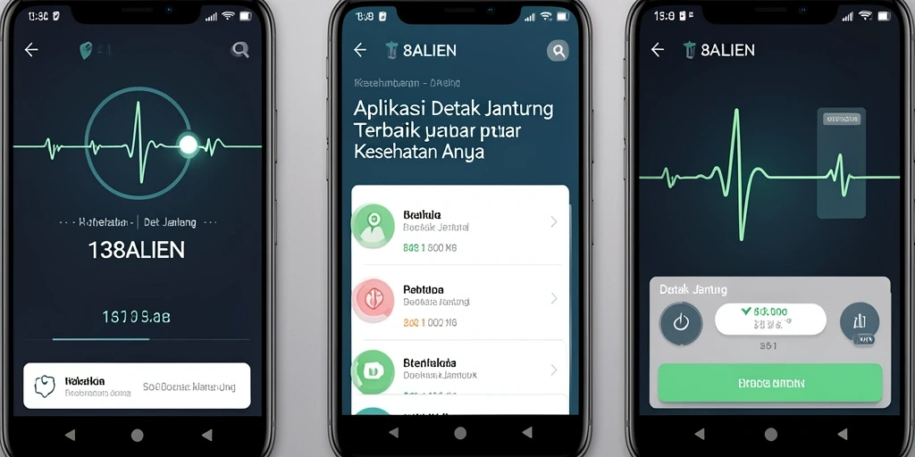 Tampilan antarmuka aplikasi Detak Jantung 138ALIEN yang informatif.