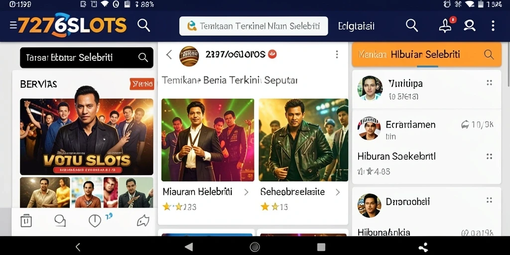 Tampilan utama 7276SLOTS menampilkan berita dan informasi terbaru selebriti.