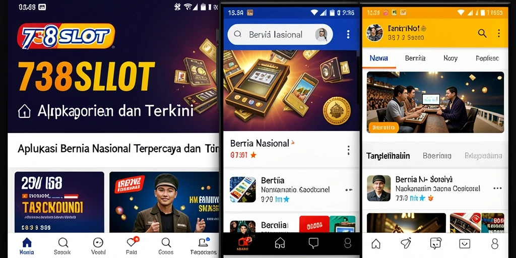 Antarmuka utama aplikasi 738SLOT menampilkan berita nasional yang terkini.