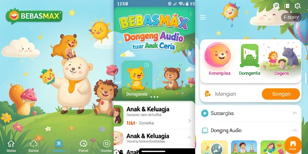 Tampilan antarmuka BEBASMAX yang menarik bagi anak-anak.