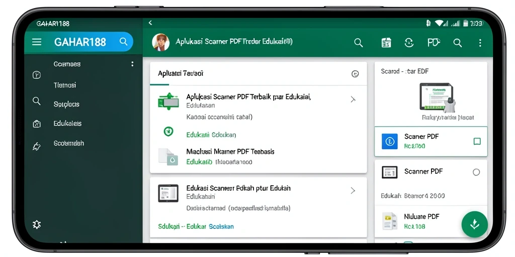 Antarmuka aplikasi GAHAR188 untuk pemindaian PDF yang efisien.