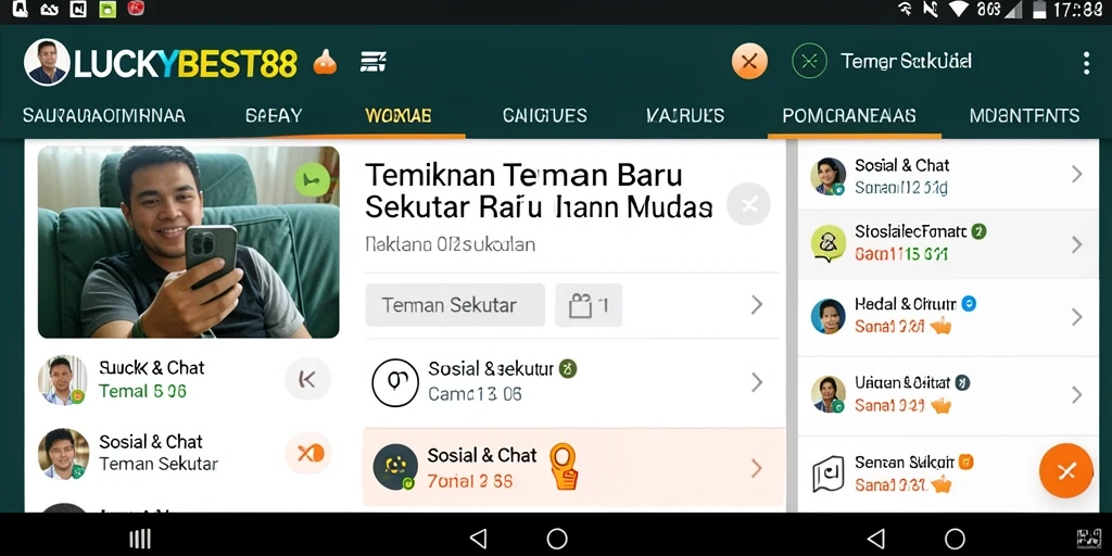 Antarmuka LUCKYBEST88 untuk menemukan teman sekitar dengan mudah.