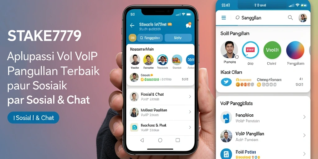 Antarmuka aplikasi STAKE779 dengan fitur VoIP Panggilan yang intuitif.