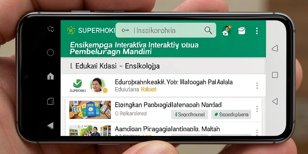 Tampilan antarmuka pengguna aplikasi SUPERHOKI yang informatif